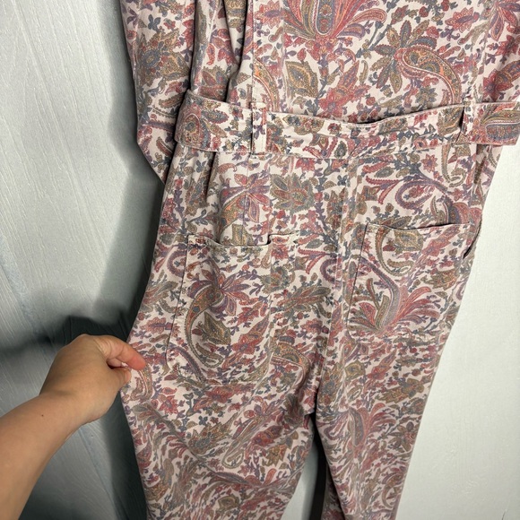 Anthropologie Paisley utility jumpsuit mauve pink size small - Picture 10 of 13